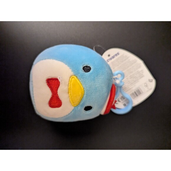 Squishmallows Sanrio 3.5-Inch Tuxedosam Official Jazwares Plush Bag Clip Red - Picture 1 of 3